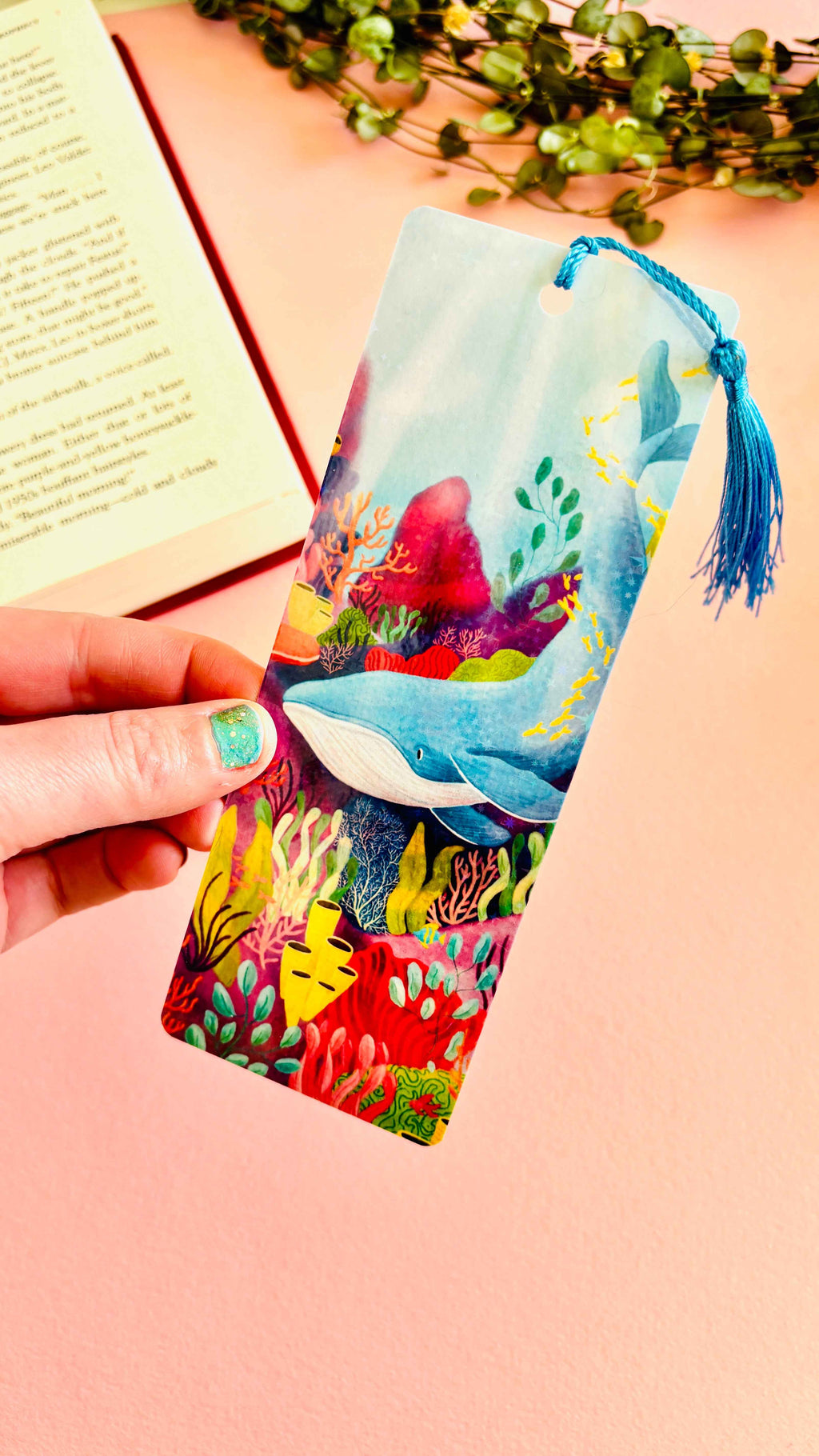 Ocean Whale Handmade Holographic Bookmark