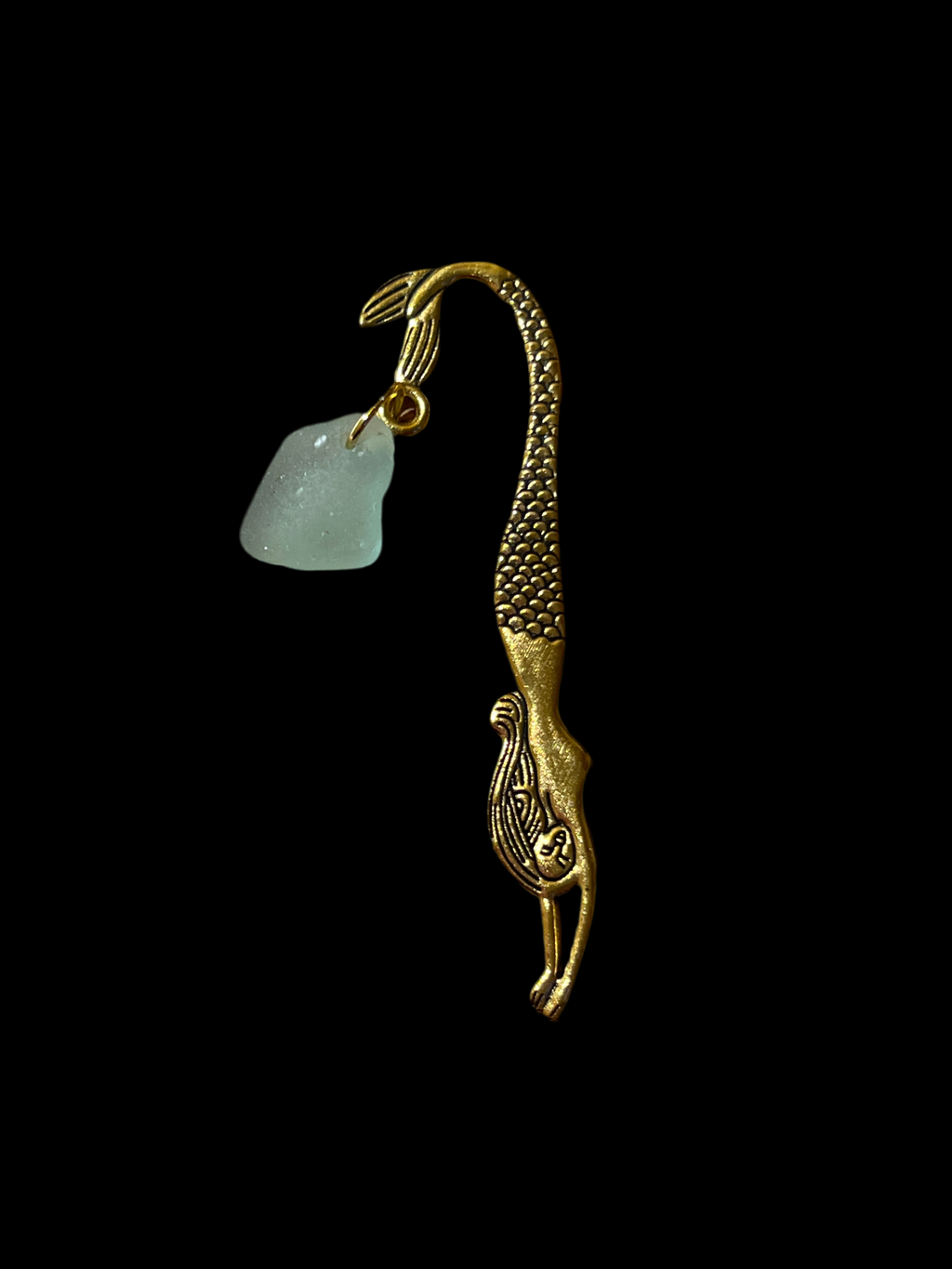 Seaglass Mermaid Tail Bookmark Gold