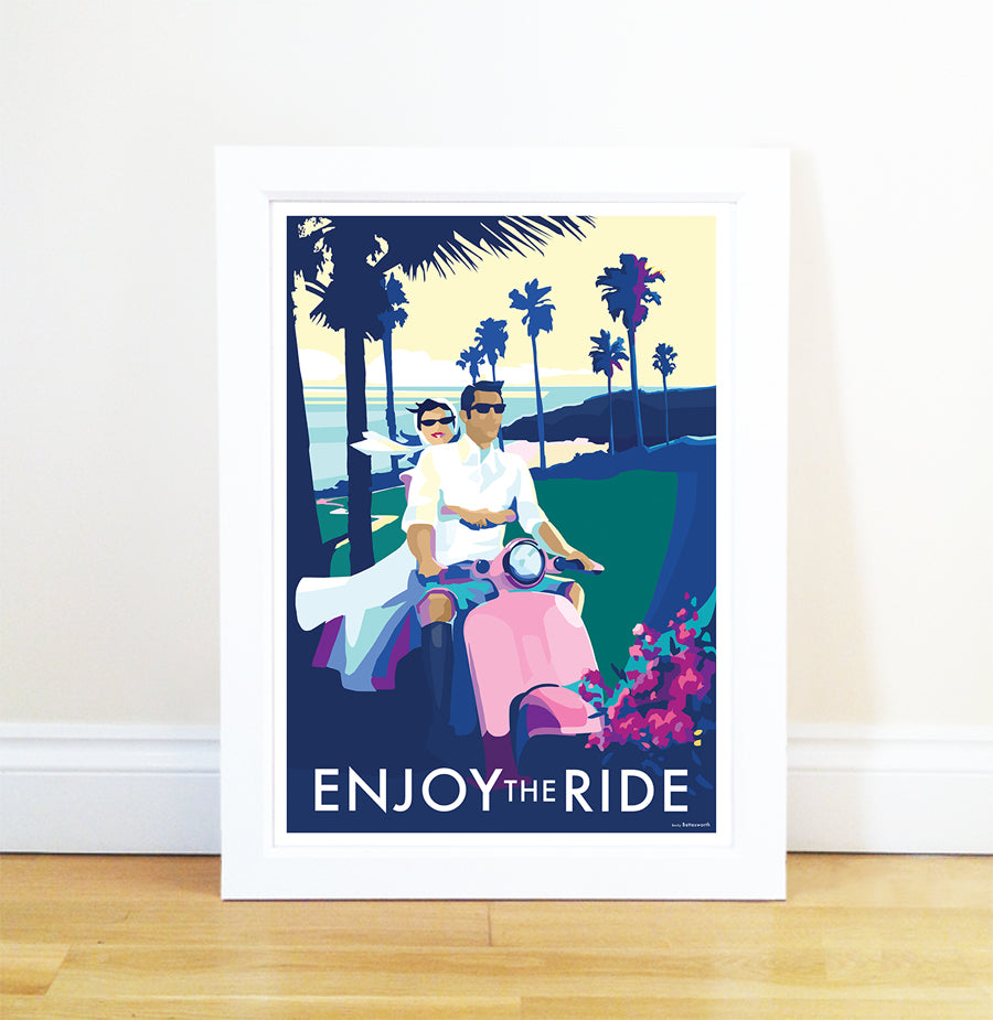 Enjoy the Ride Vintage Seaside Poster Print