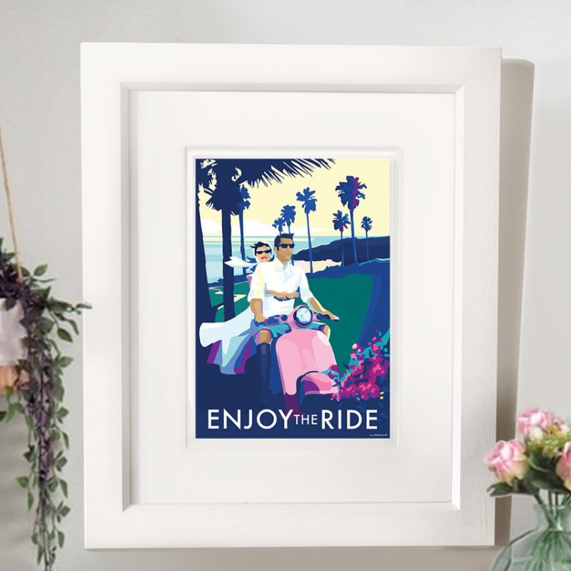Enjoy the Ride Vintage Seaside Poster Print