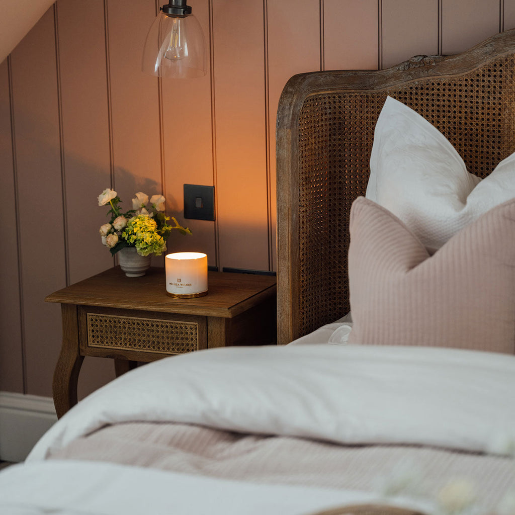 Rose Fine Bone China Candle with Gold Lid