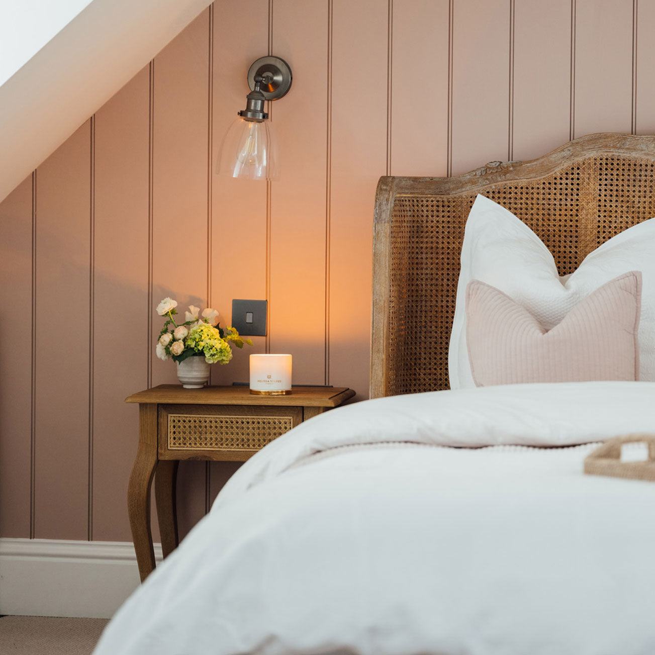 Rose Fine Bone China Candle with Gold Lid