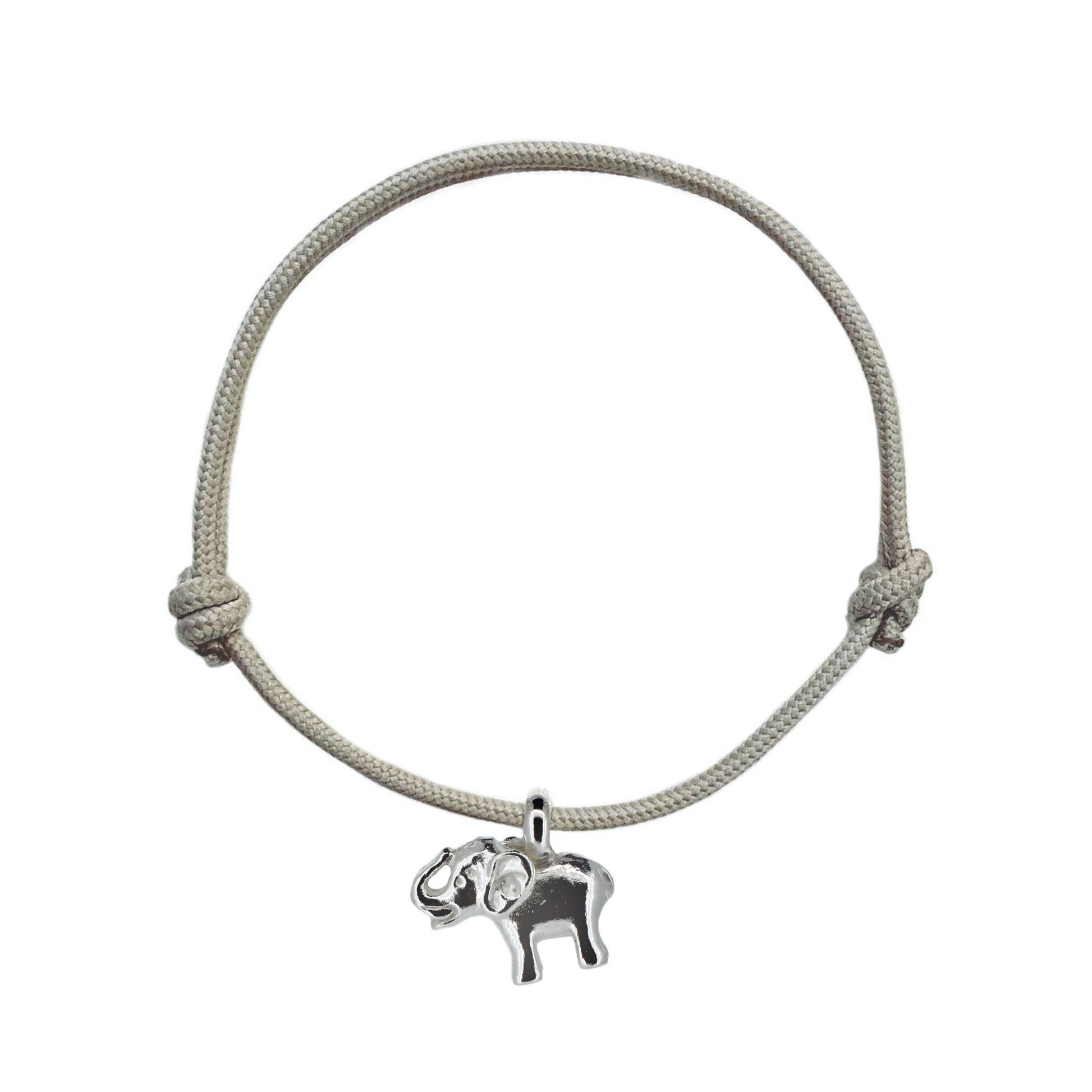 Elephant Rope Bracelet in Recycled Sterling Silver