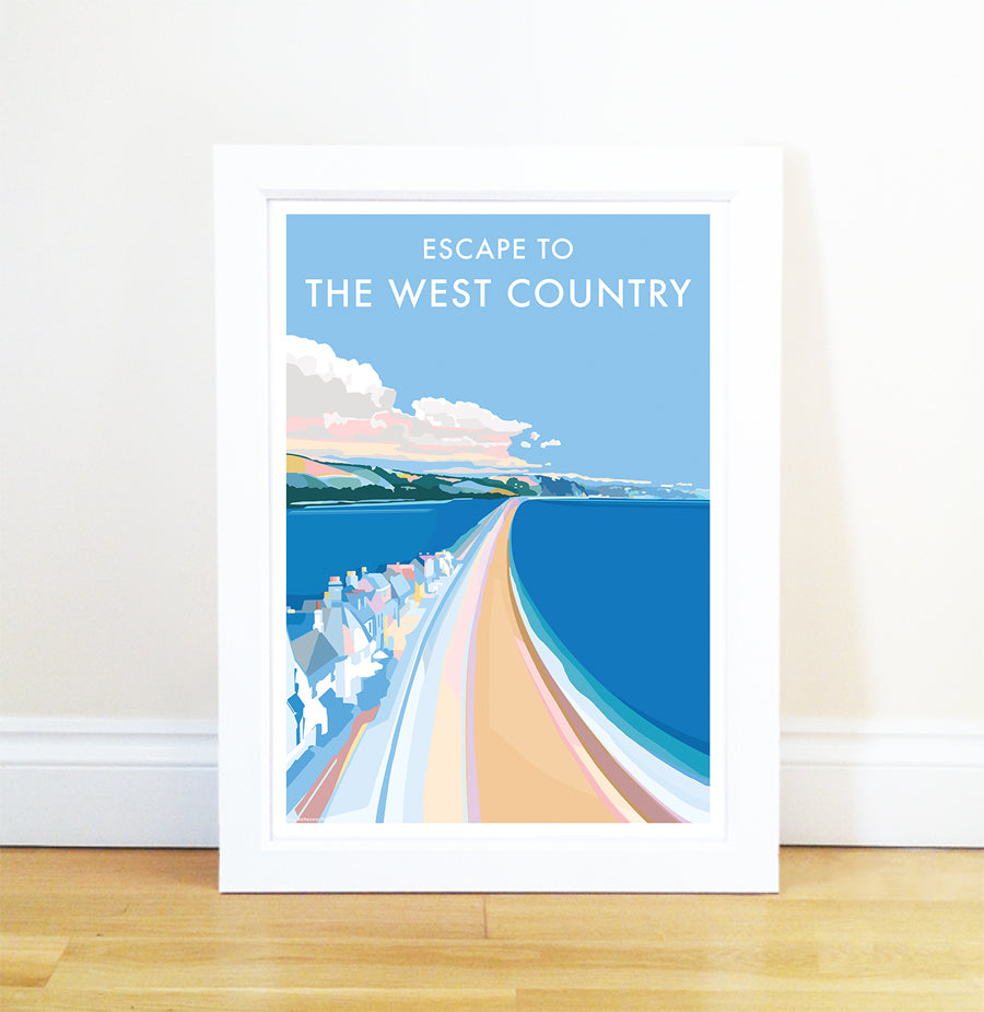 Escape to the West Country Vintage Seaside Print