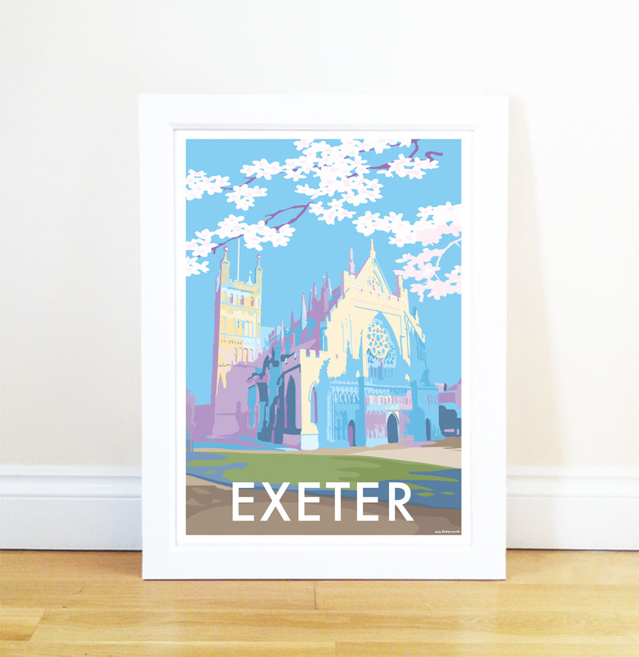 Exeter Vintage Travel Poster Print