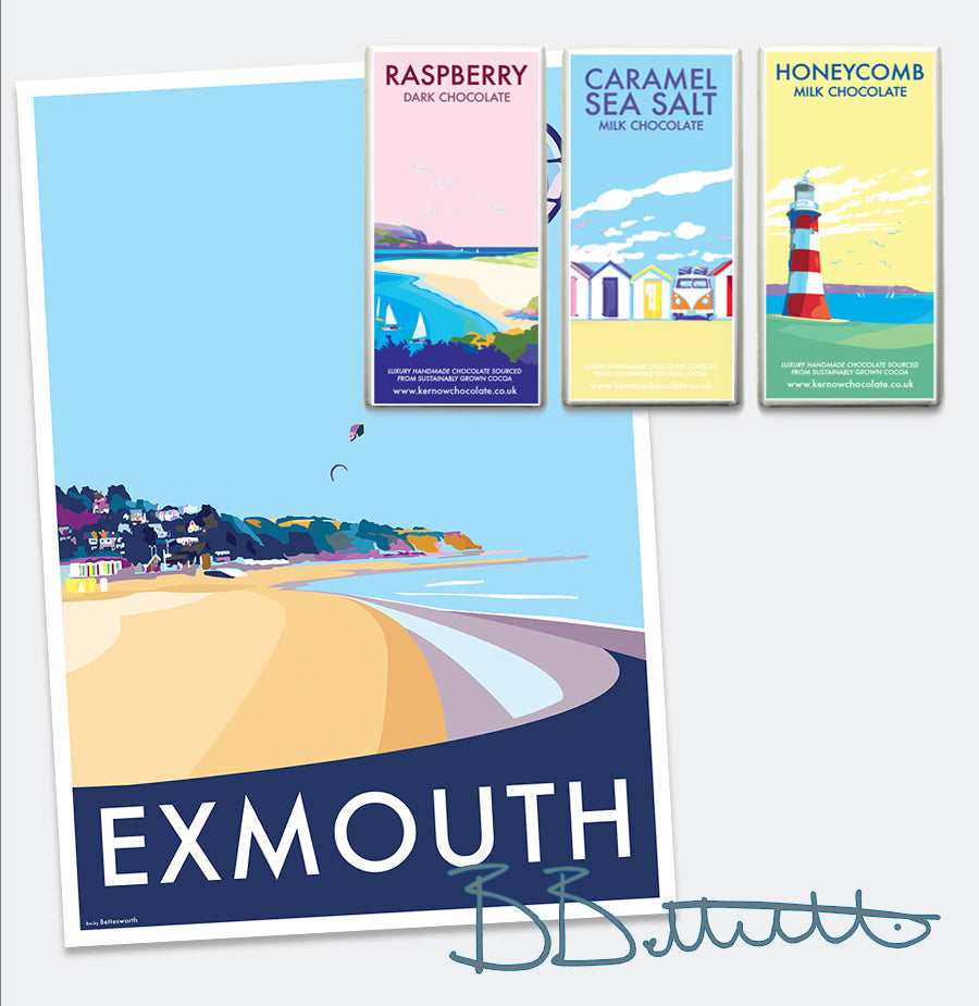 Exmouth Vintage Seaside Travel Poster Print