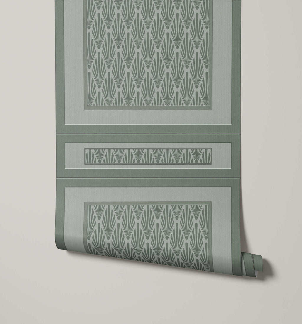 Ecclestone 3D Wood Panelling Wallpaper with Art Deco Pattern
