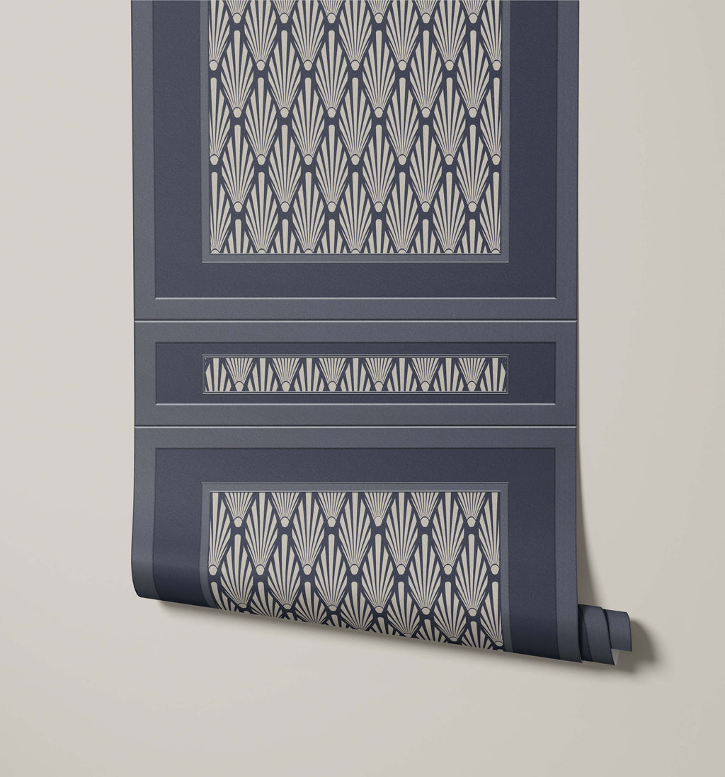 Ecclestone 3D Wood Panelling Wallpaper with Art Deco Pattern