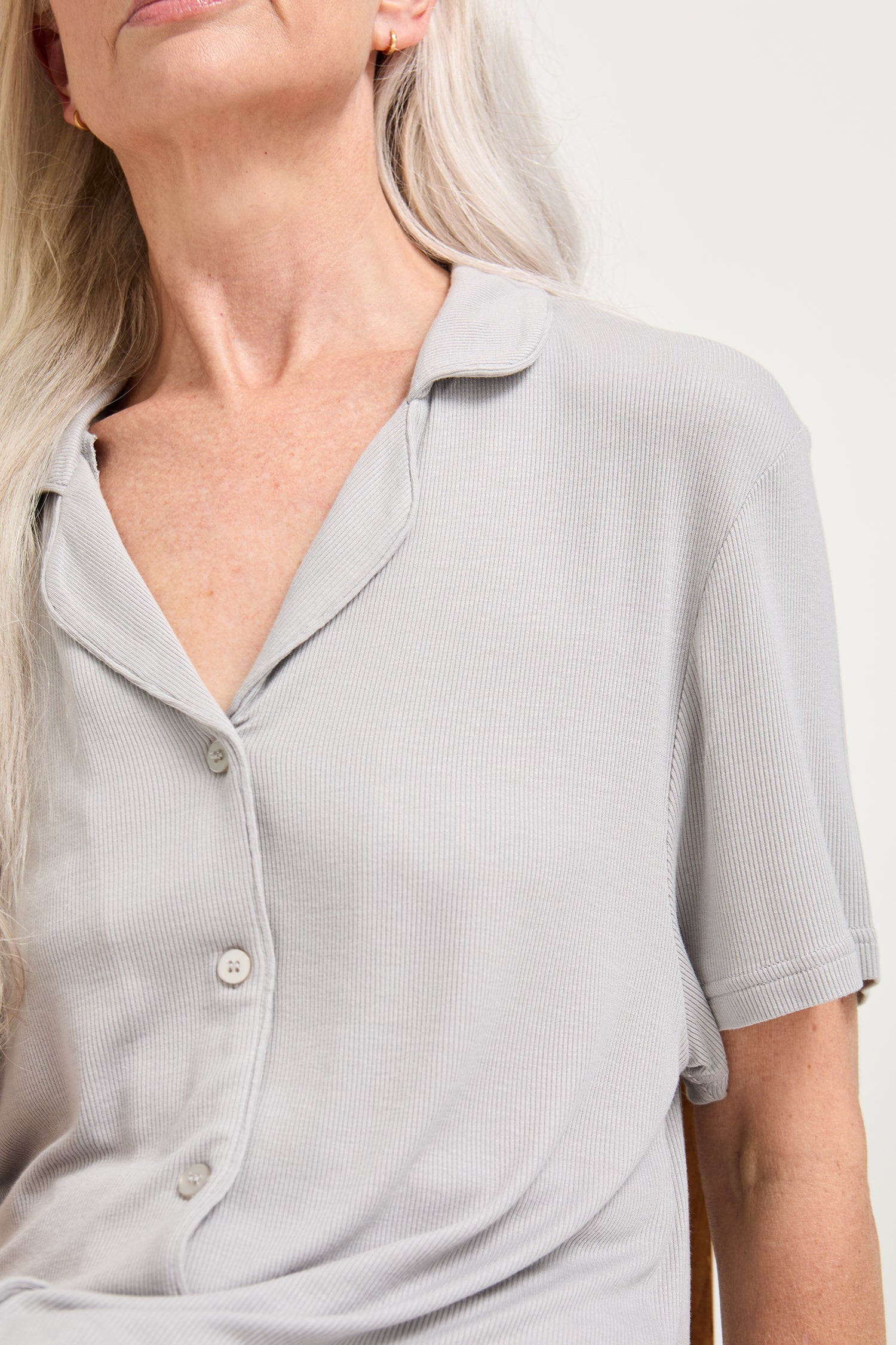 EcoVero Ribbed Nightshirt in Grey