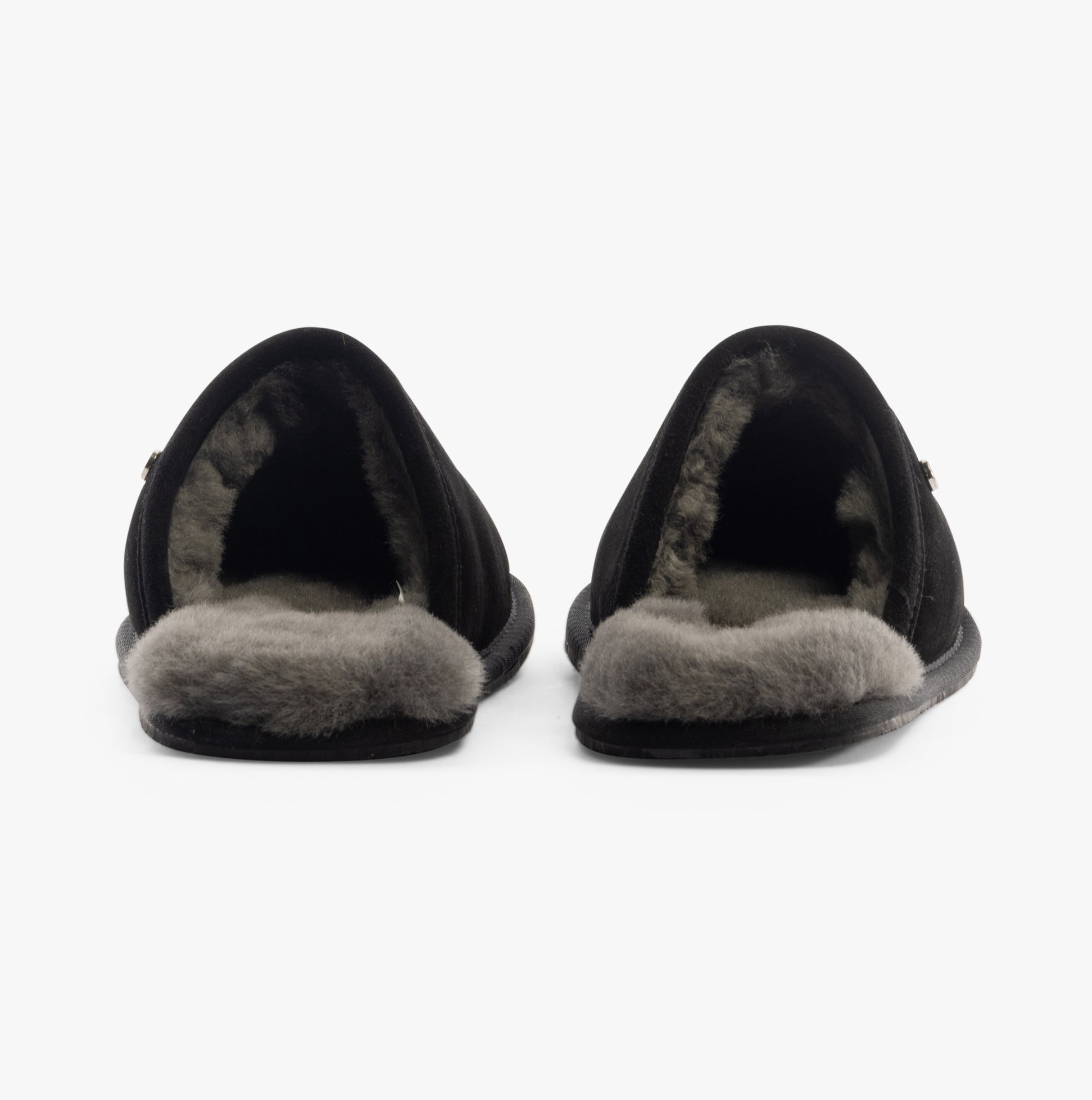 Mens Sheepskin Slippers in Black