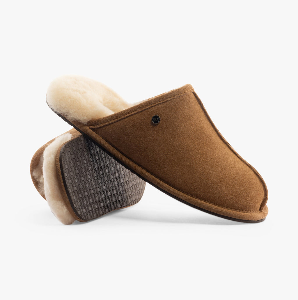 Sheepskin Mens Slippers Chestnut