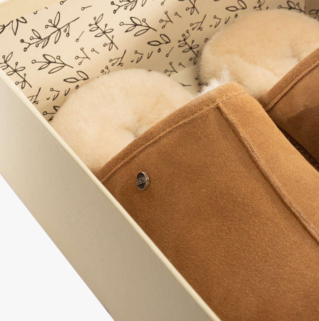 Sheepskin Mens Slippers Chestnut