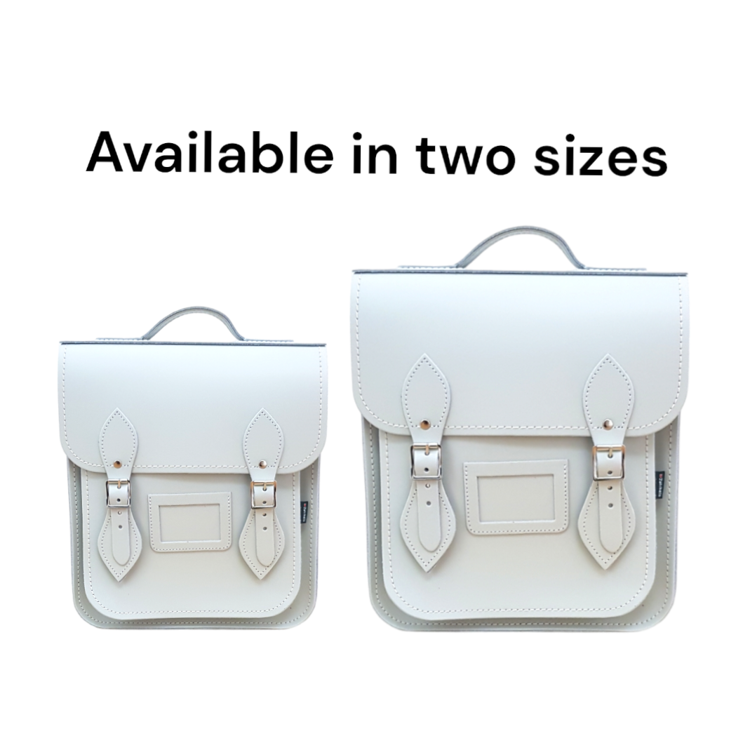 Handmade Leather City Backpack in Eggshell