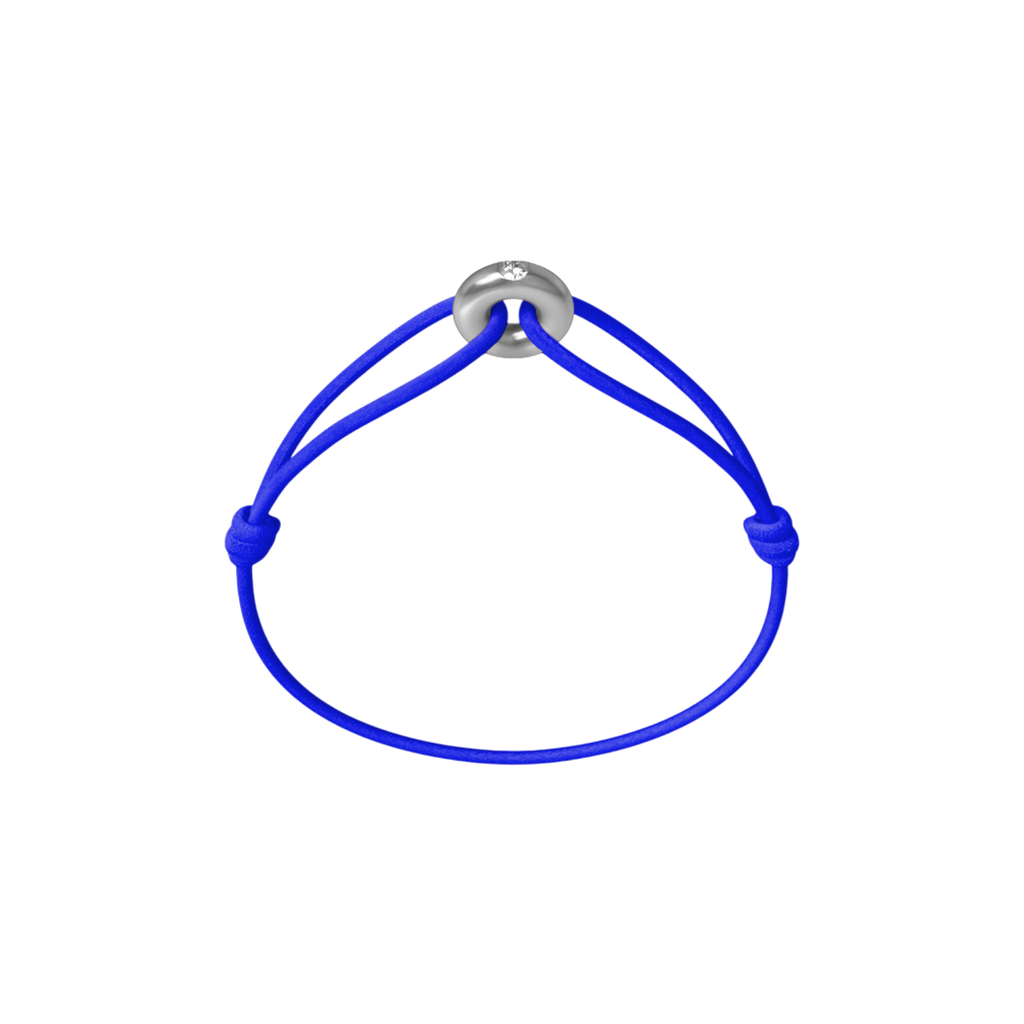 Mini Silver Diamond Cord Bracelet