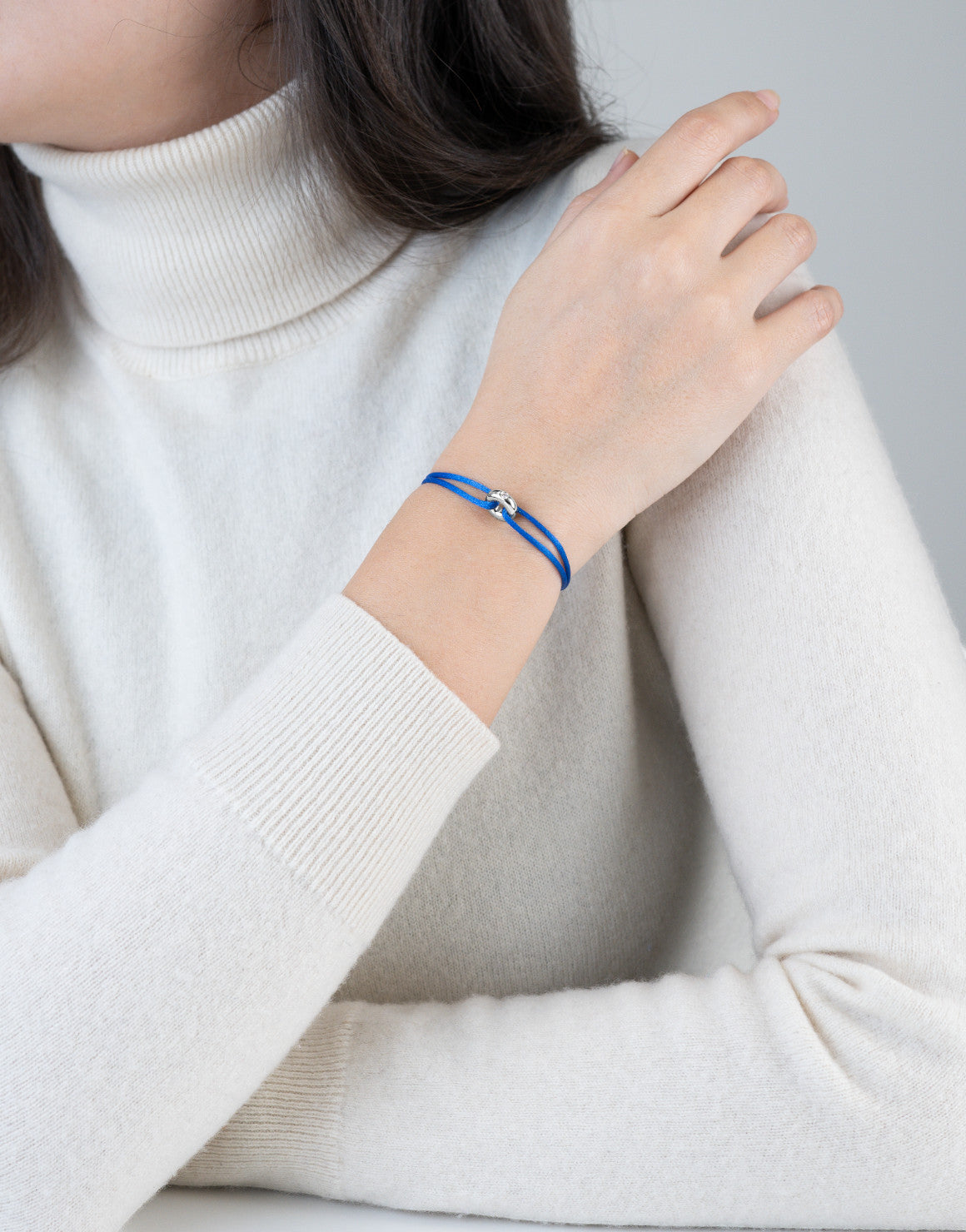 Mini Silver Diamond Cord Bracelet