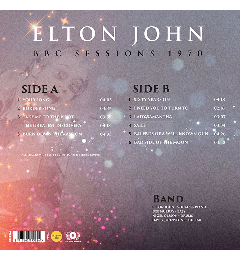 Elton John BBC Sessions 1970 Limited Edition 12 Inch Album Clear Vinyl