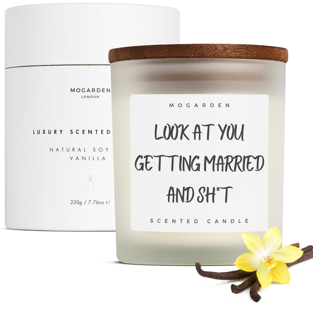 Luxury Vanilla Amber Soy Candle for Engagements and Weddings