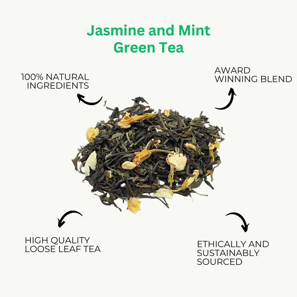 Premium Loose Leaf Tea Bundle with English Breakfast Earl Grey and Jasmine Mint
