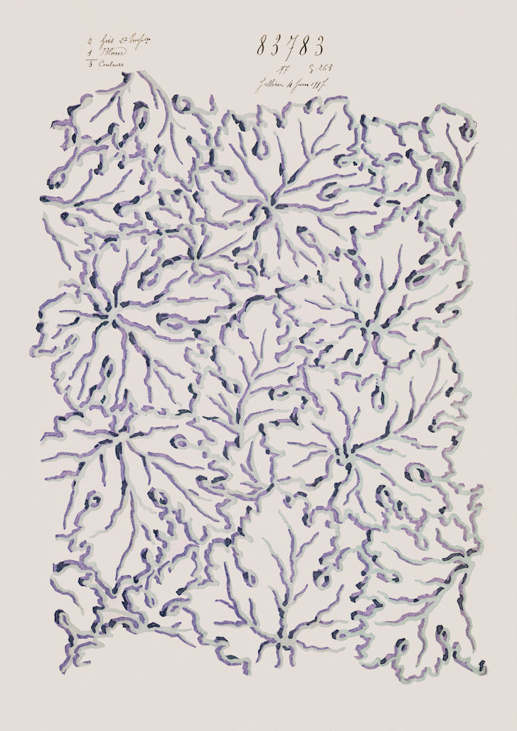 Ethereal Leaves Vintage Archive Poster Print