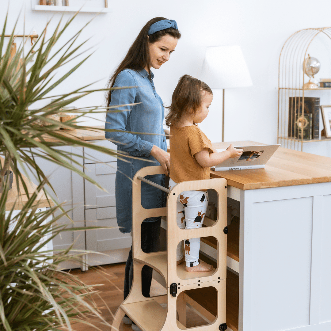 2-in-1 Montessori Helper Tower & Table – Safe & Innovative by Ette Tete at www.brixbailey.com