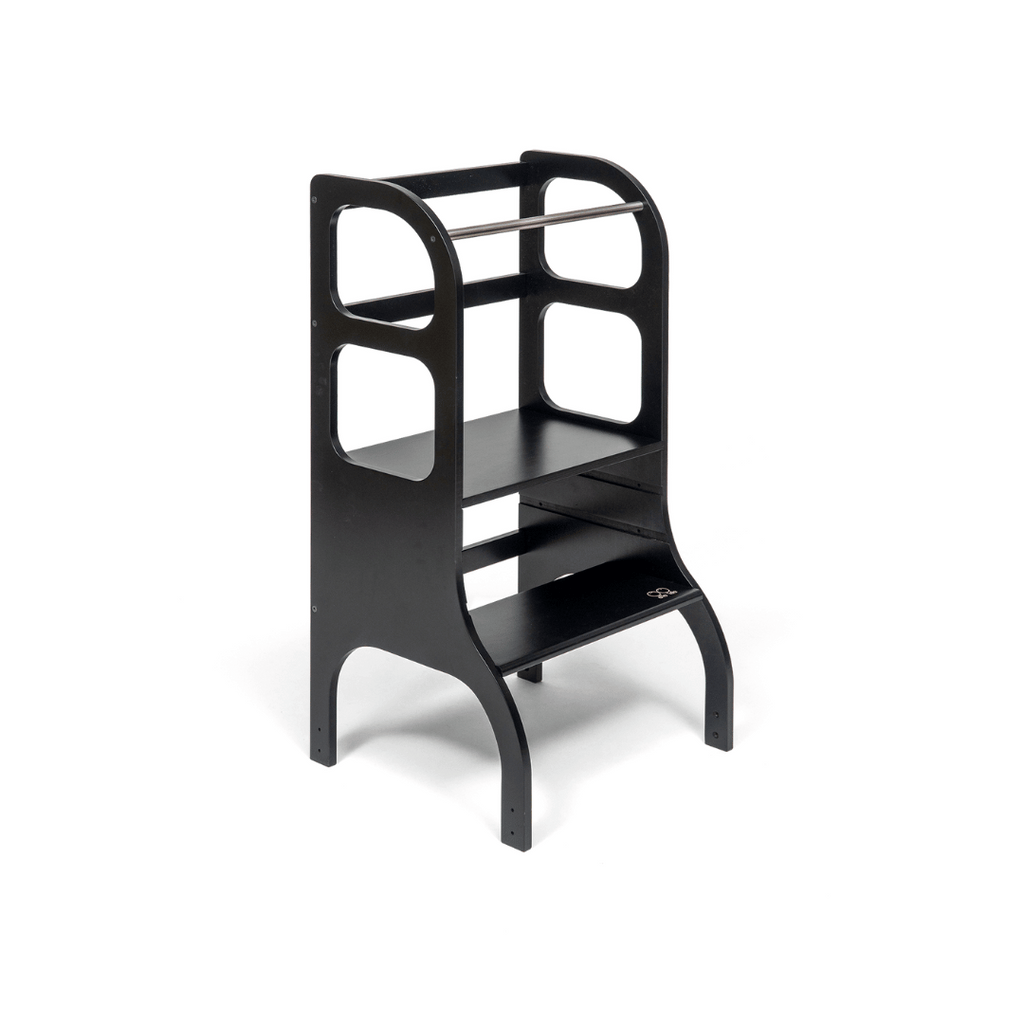 STEP UP Adjustable Height Helper Tower With Support Legs - Black