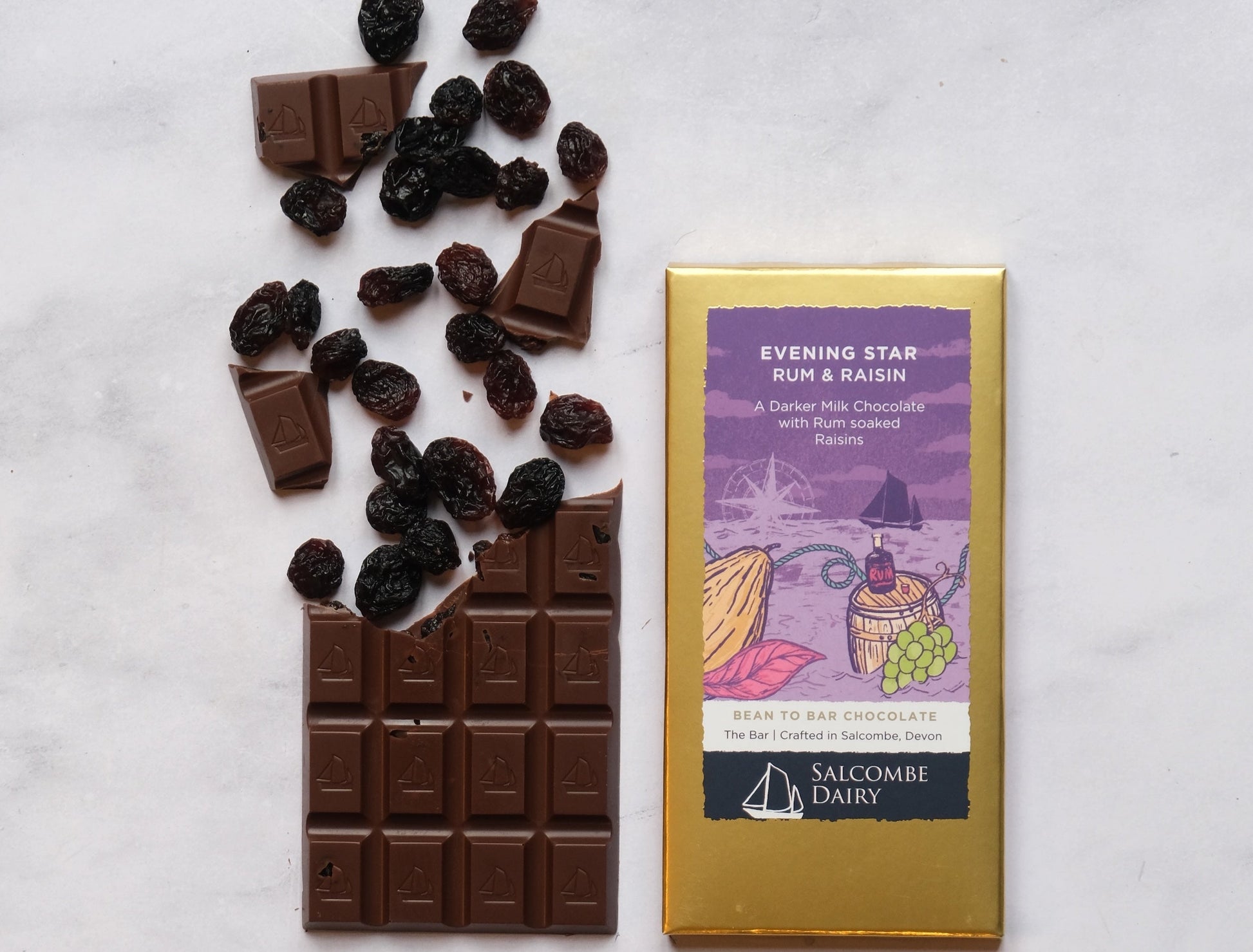 Evening star – A Darker Milk Chocolate with Rum & Raisin