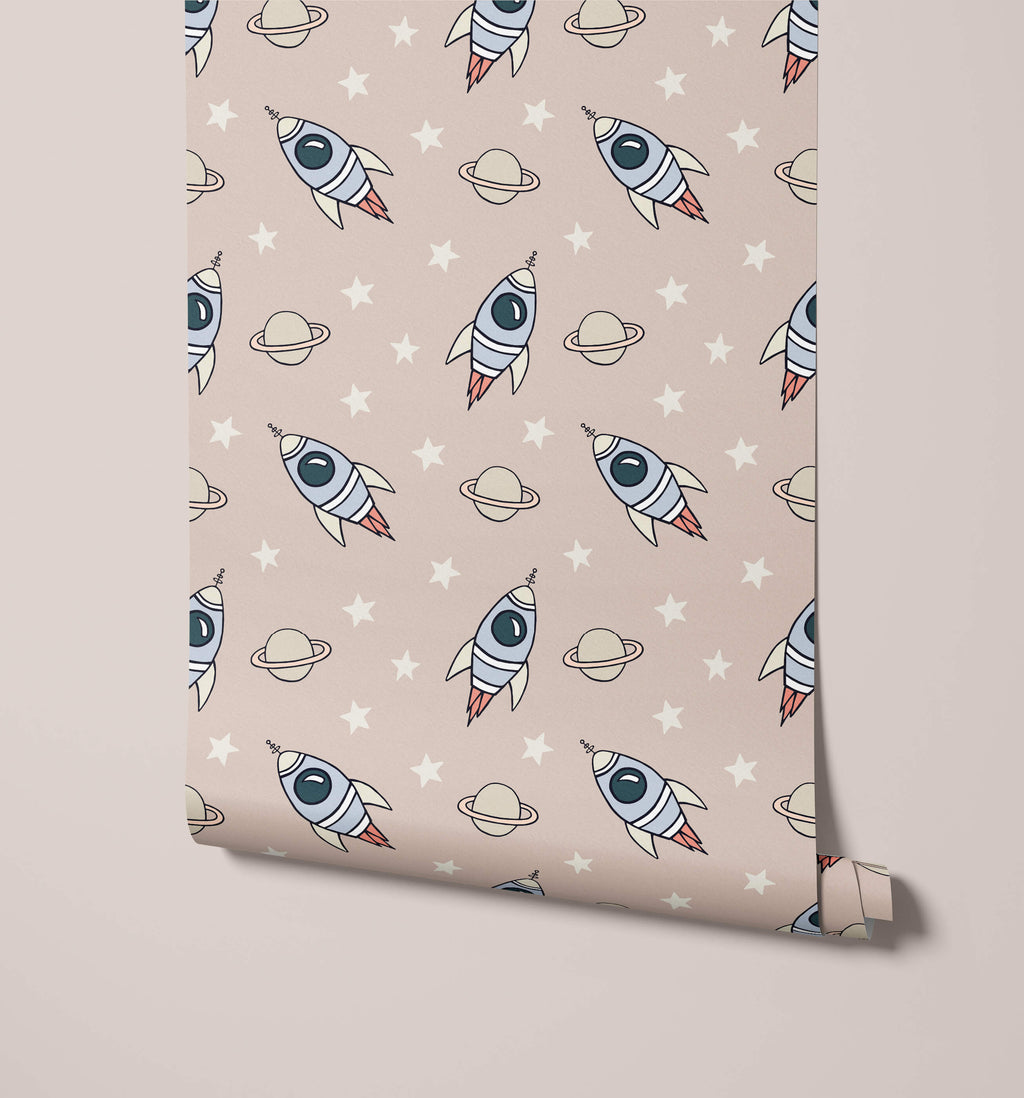 Explorer Space Wallpaper for Kids Bedrooms