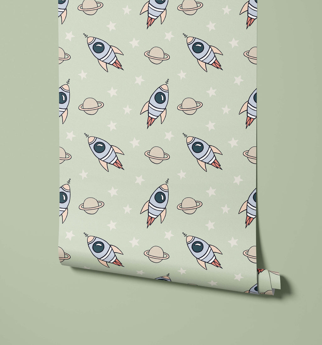 Explorer Space Wallpaper for Kids Bedrooms