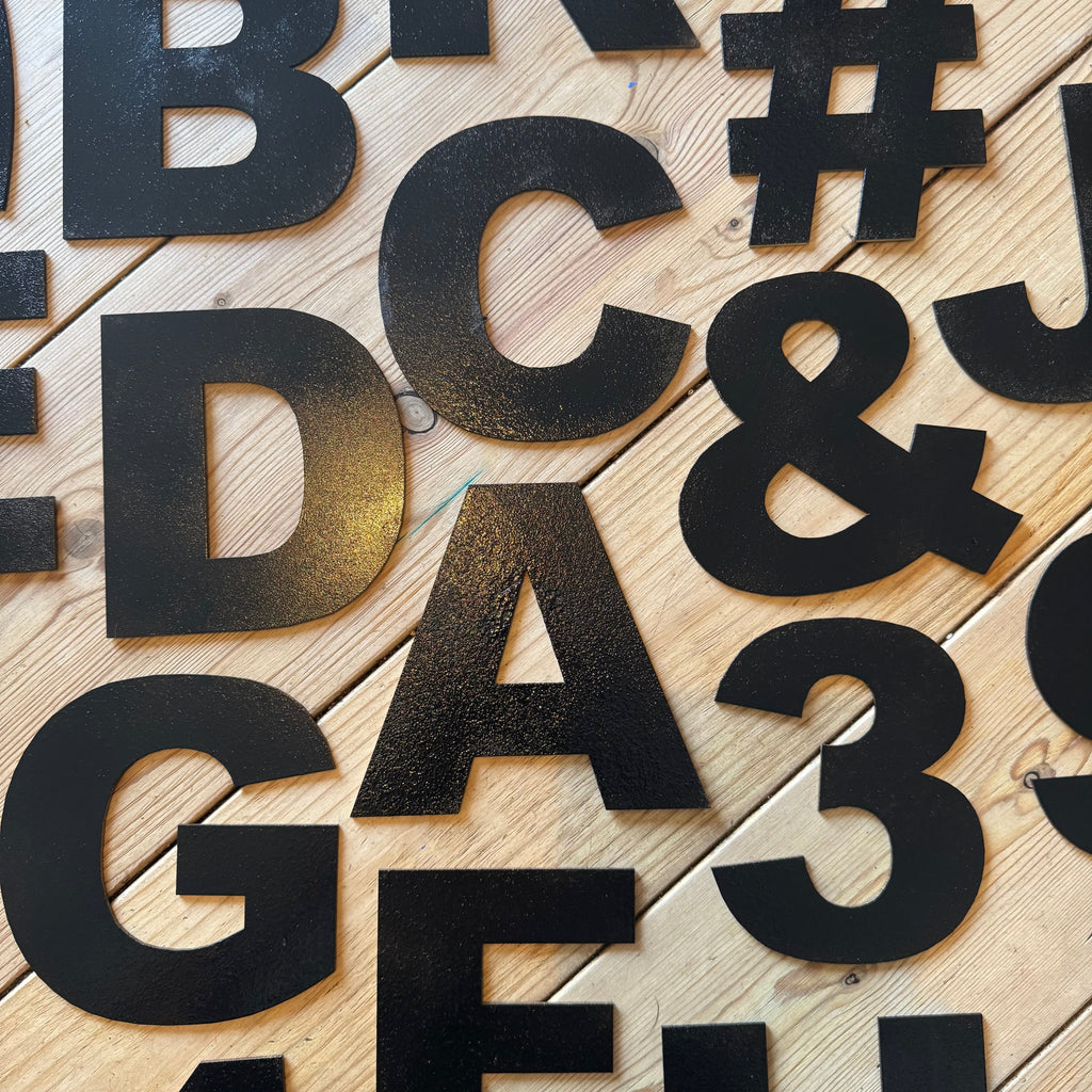 Black Metal Letters 12 inch and 5 inch Rustic Industrial Wall Decor