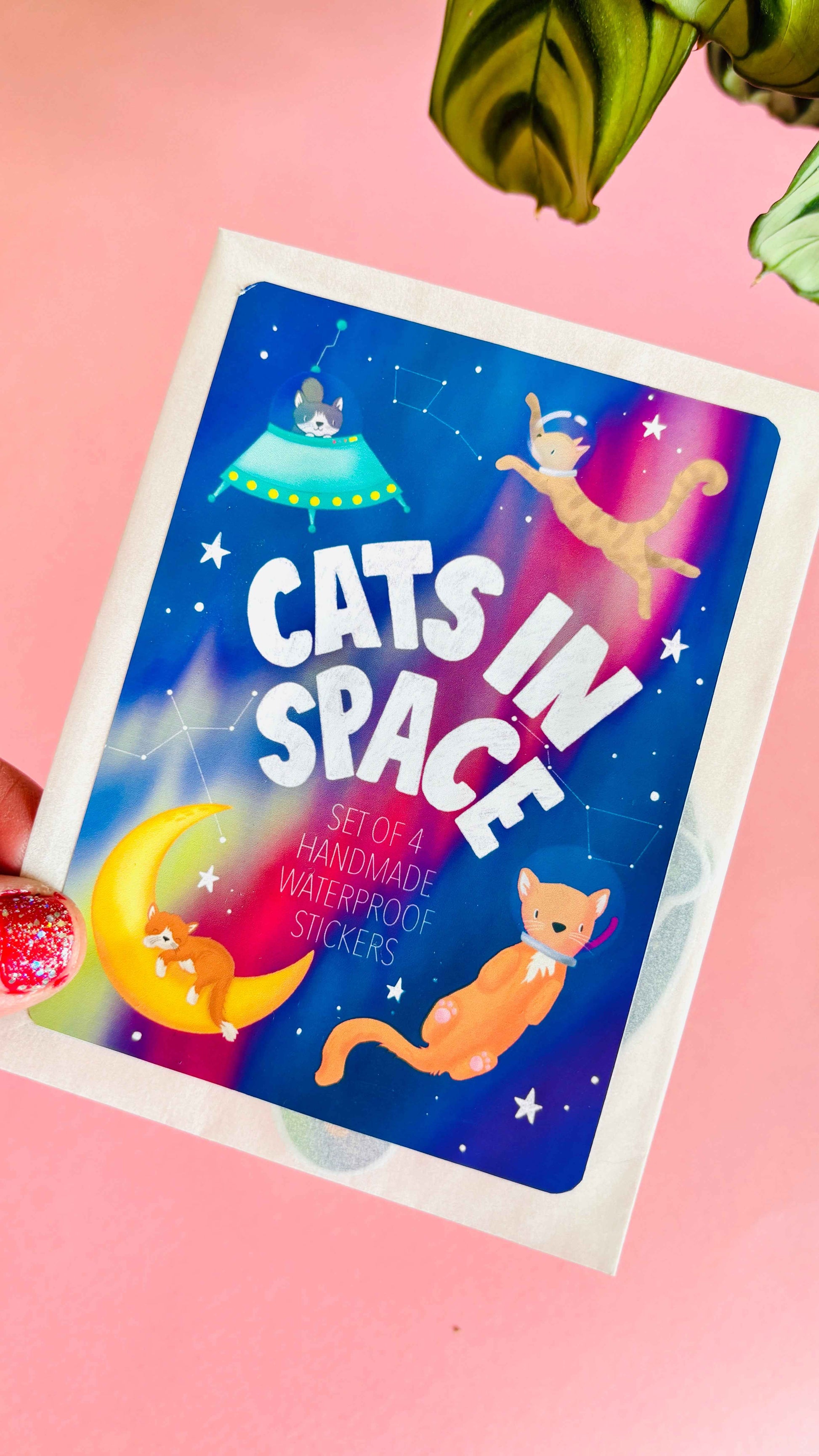 Space Cats Waterproof Vinyl Sticker Set of 4