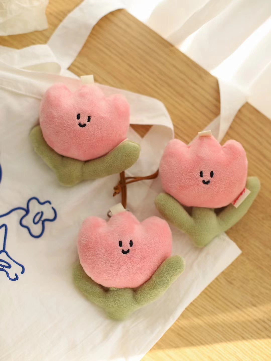 Spring Tulip Bag Charm in White