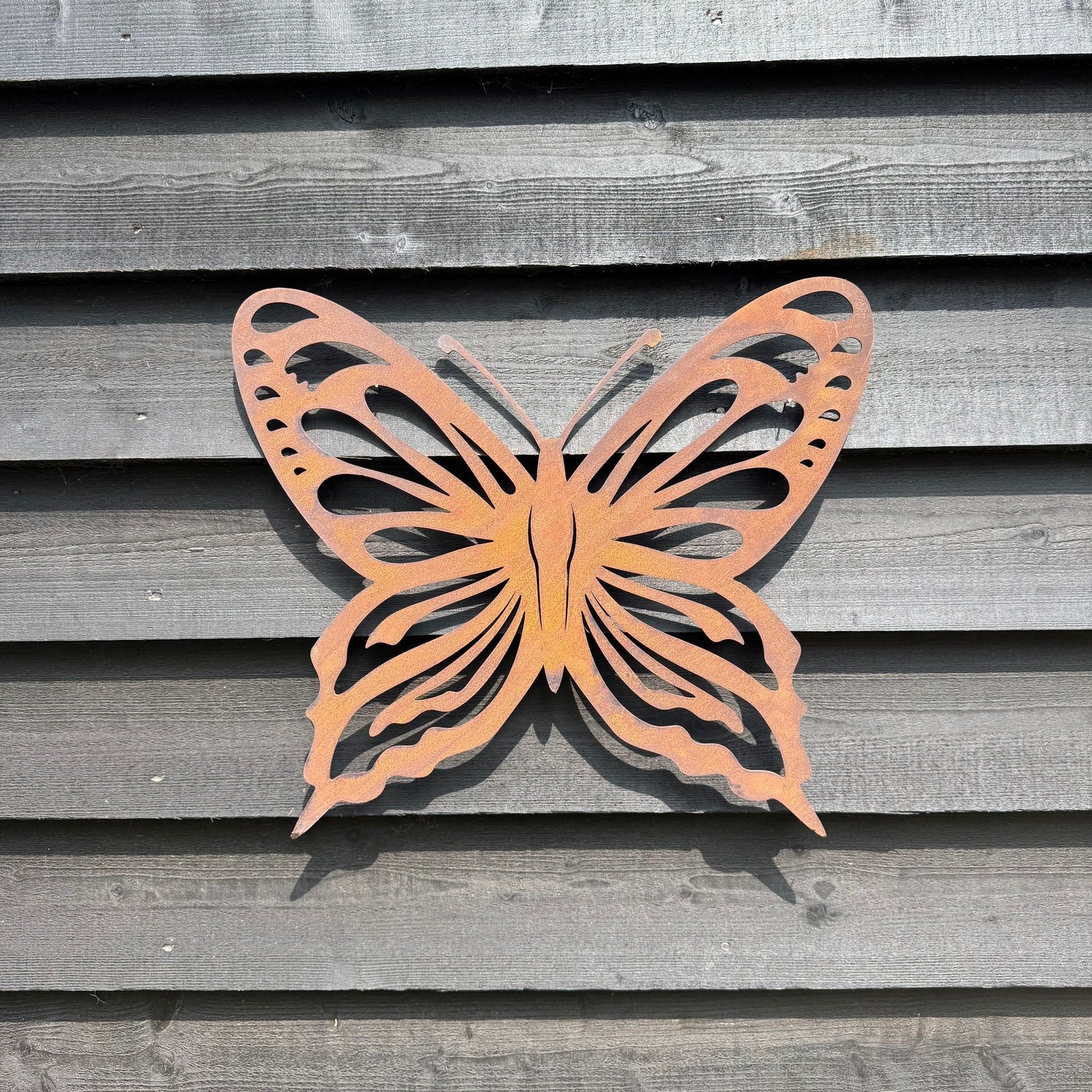 Large Rusty Metal Butterfly Wall Art Decoration
