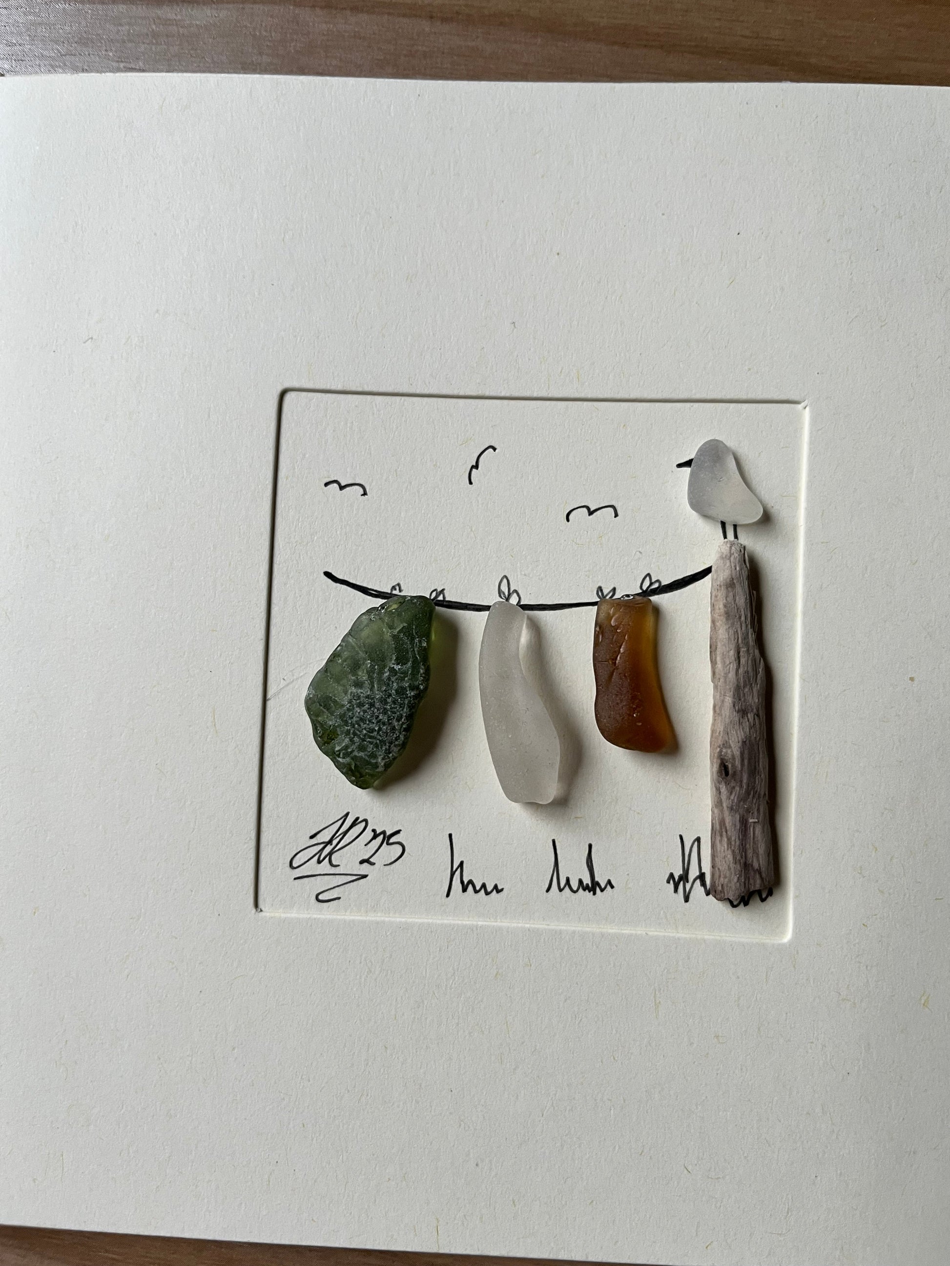 Seaglass Blank Card Handcrafted Art