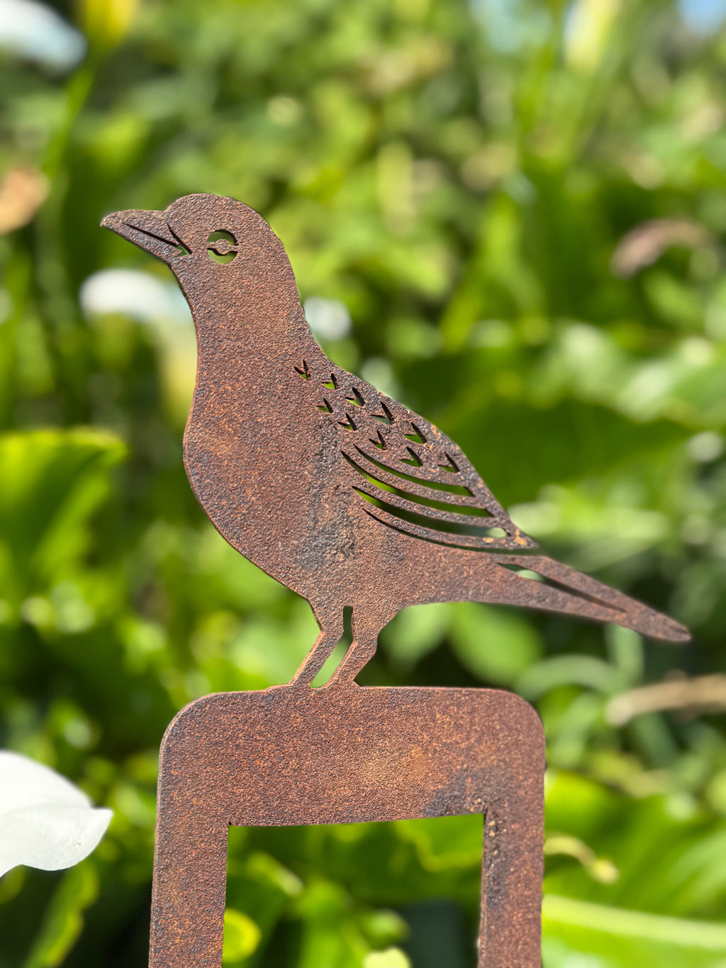 Rusty Metal Blackbird Garden Stake Decoration