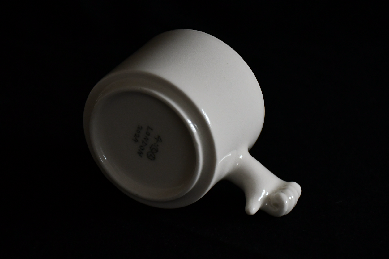 Thumb Down Gesture Cup in Porcelain