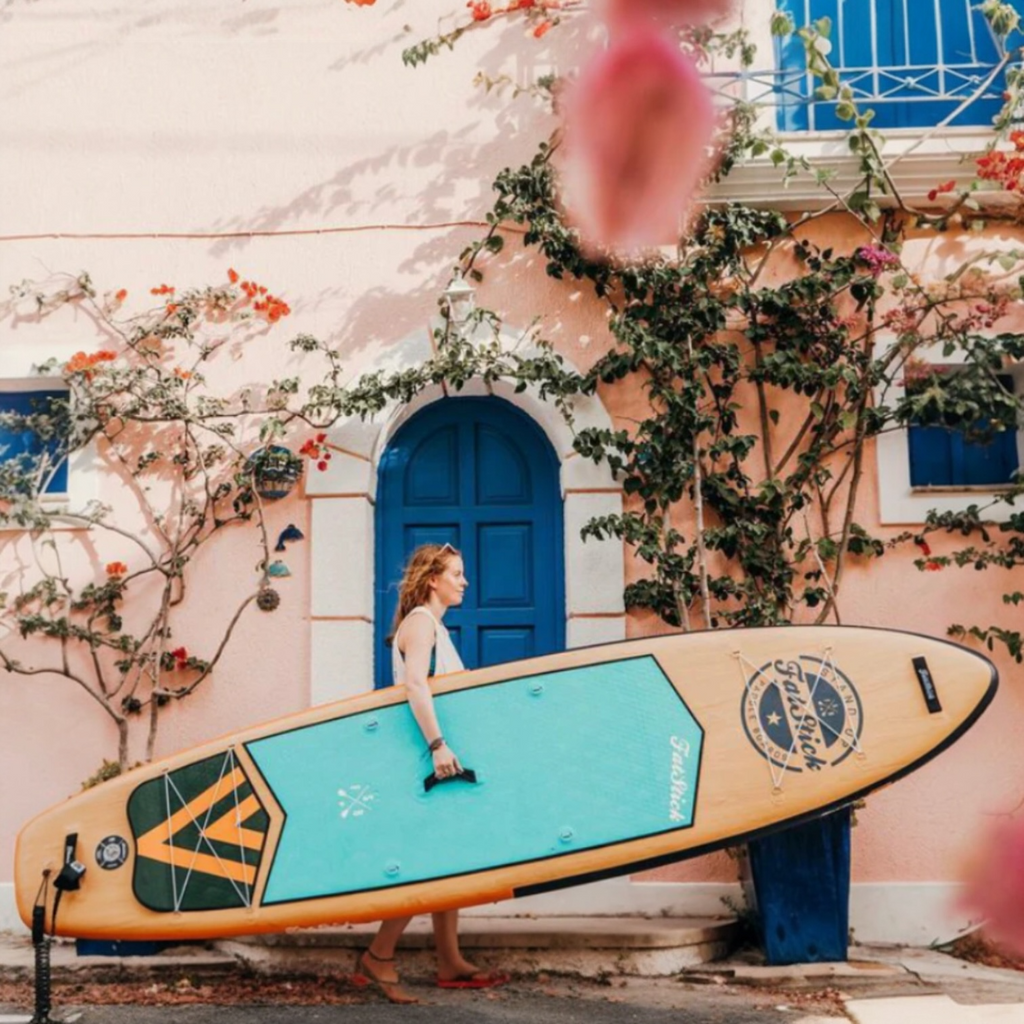 Wooden Menace 11 foot 2 inch Inflatable Paddle Board with Kayak Seat