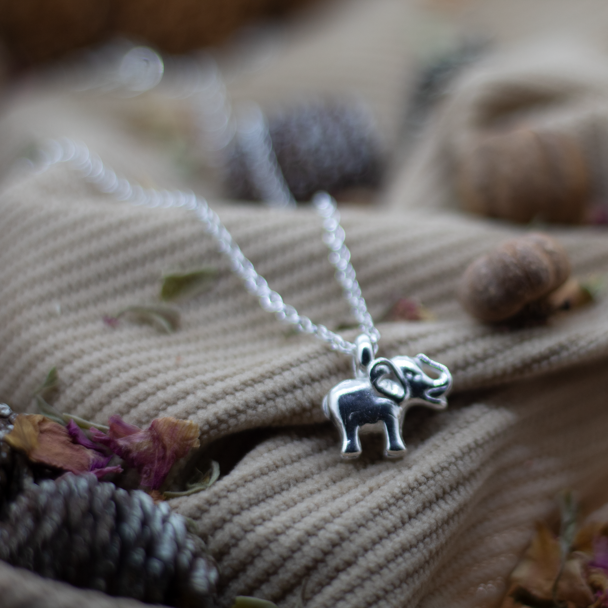 Elephant Necklace in Recycled Sterling Silver