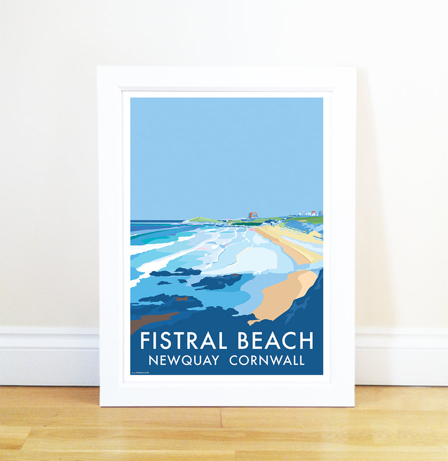 Fistral Beach Vintage Travel Poster Print