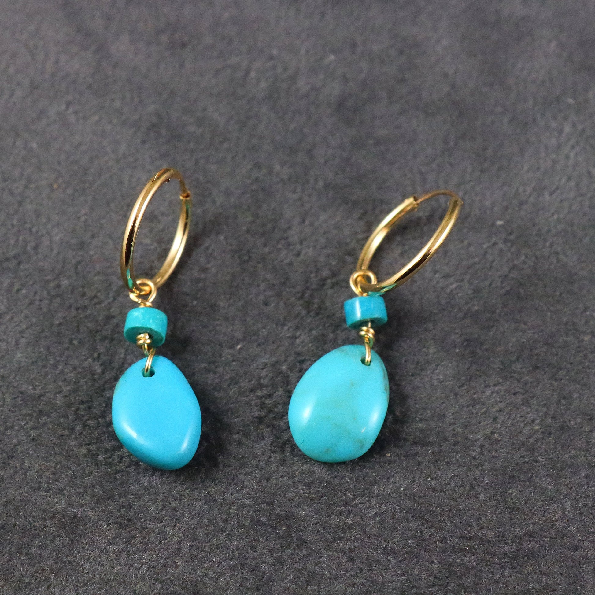 Gold Turquoise Earrings
