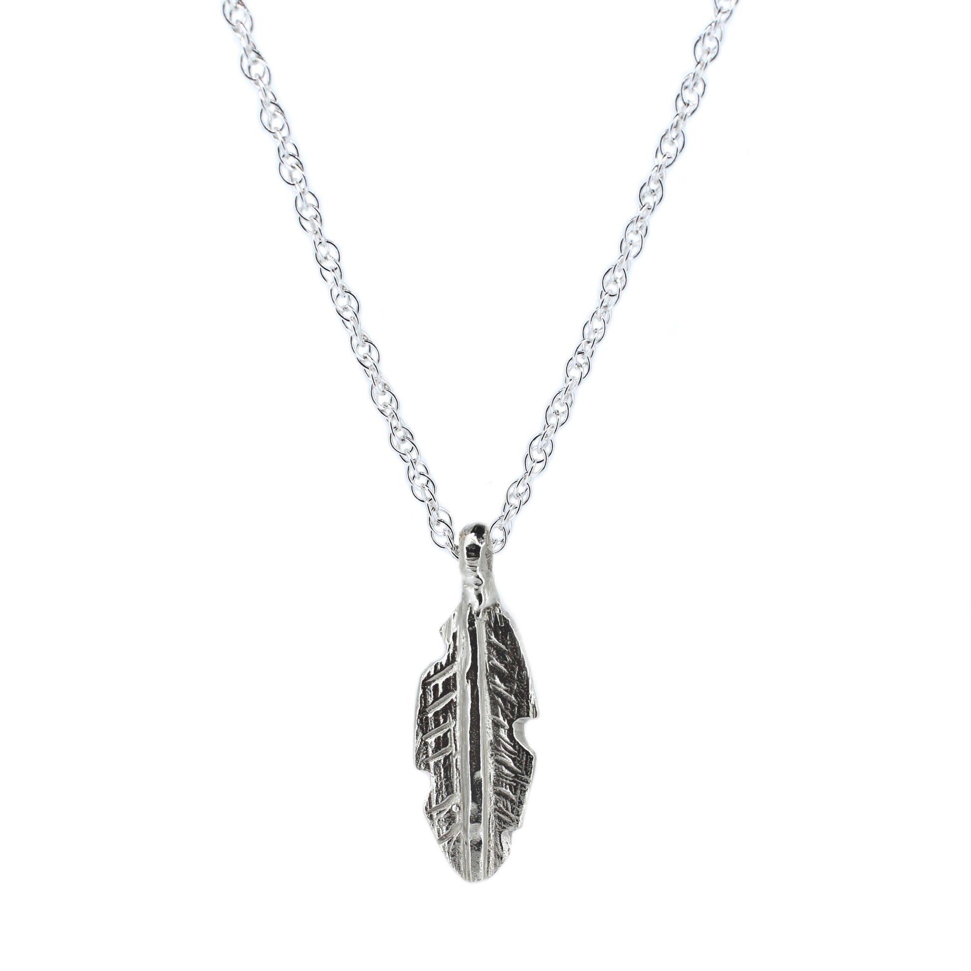 Feather Rope Chain Necklace in Sterling Silver