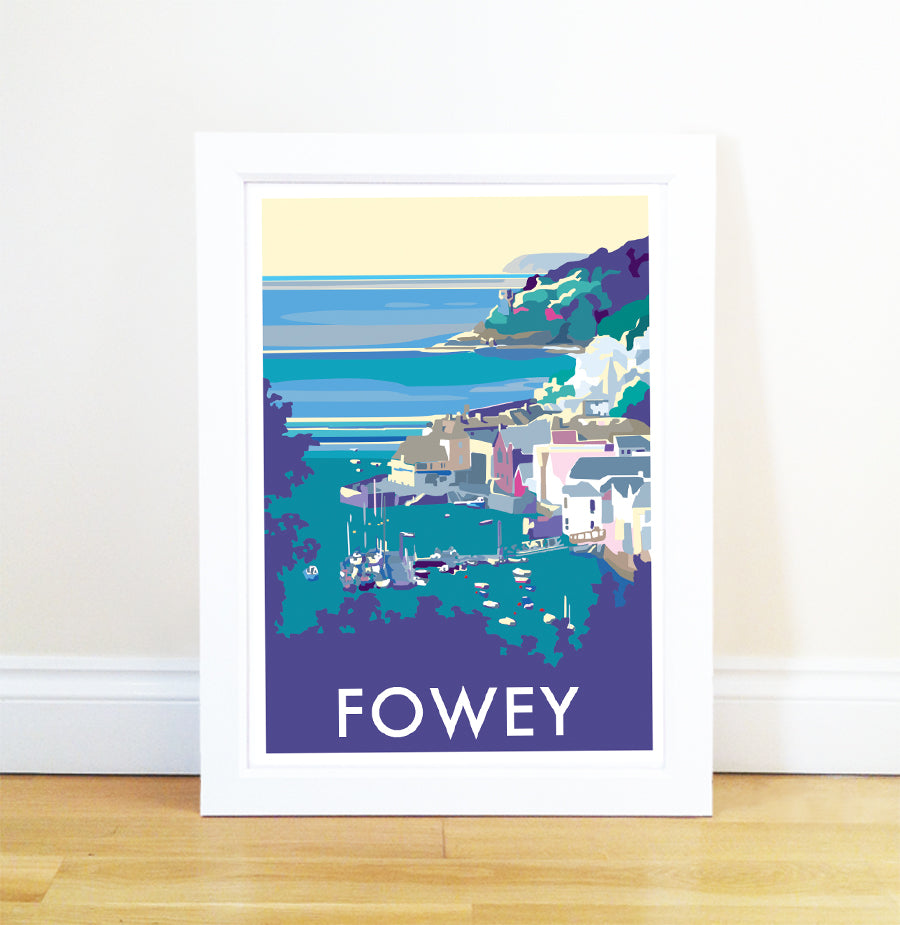 Fowey Vintage Travel Poster