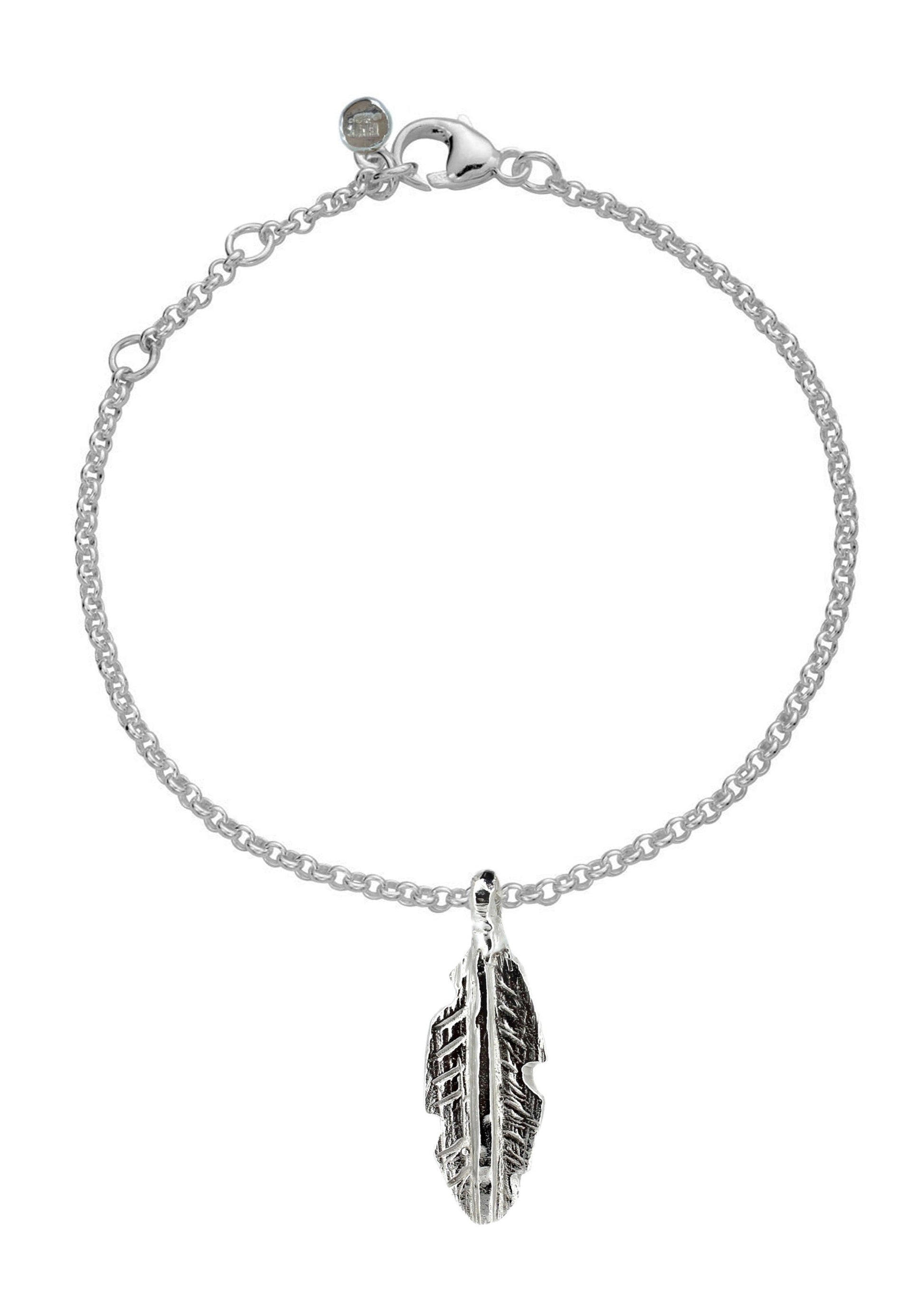 Recycled Silver Feather Chain Bracelet