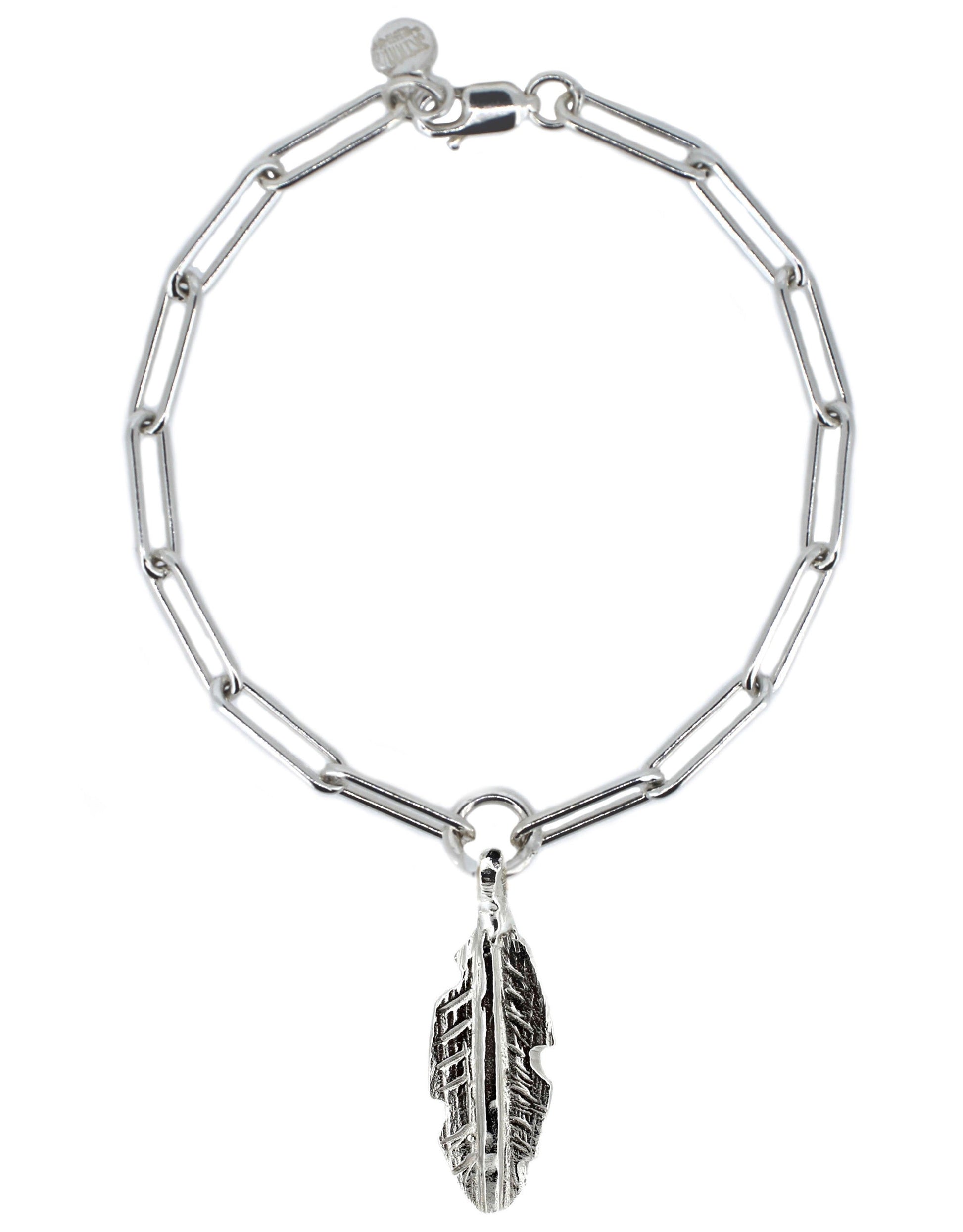 Feather Trace Chain Bracelet in Recycled Sterling Silver