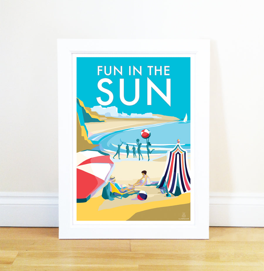 Fun in the Sun Vintage Seaside Print