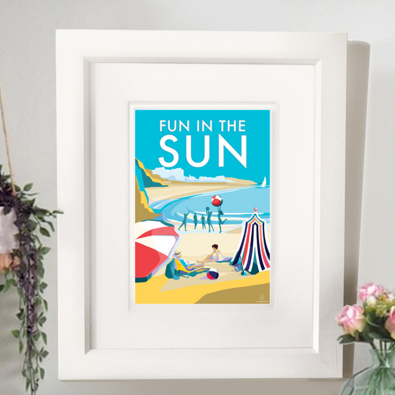 Fun in the Sun Vintage Seaside Print