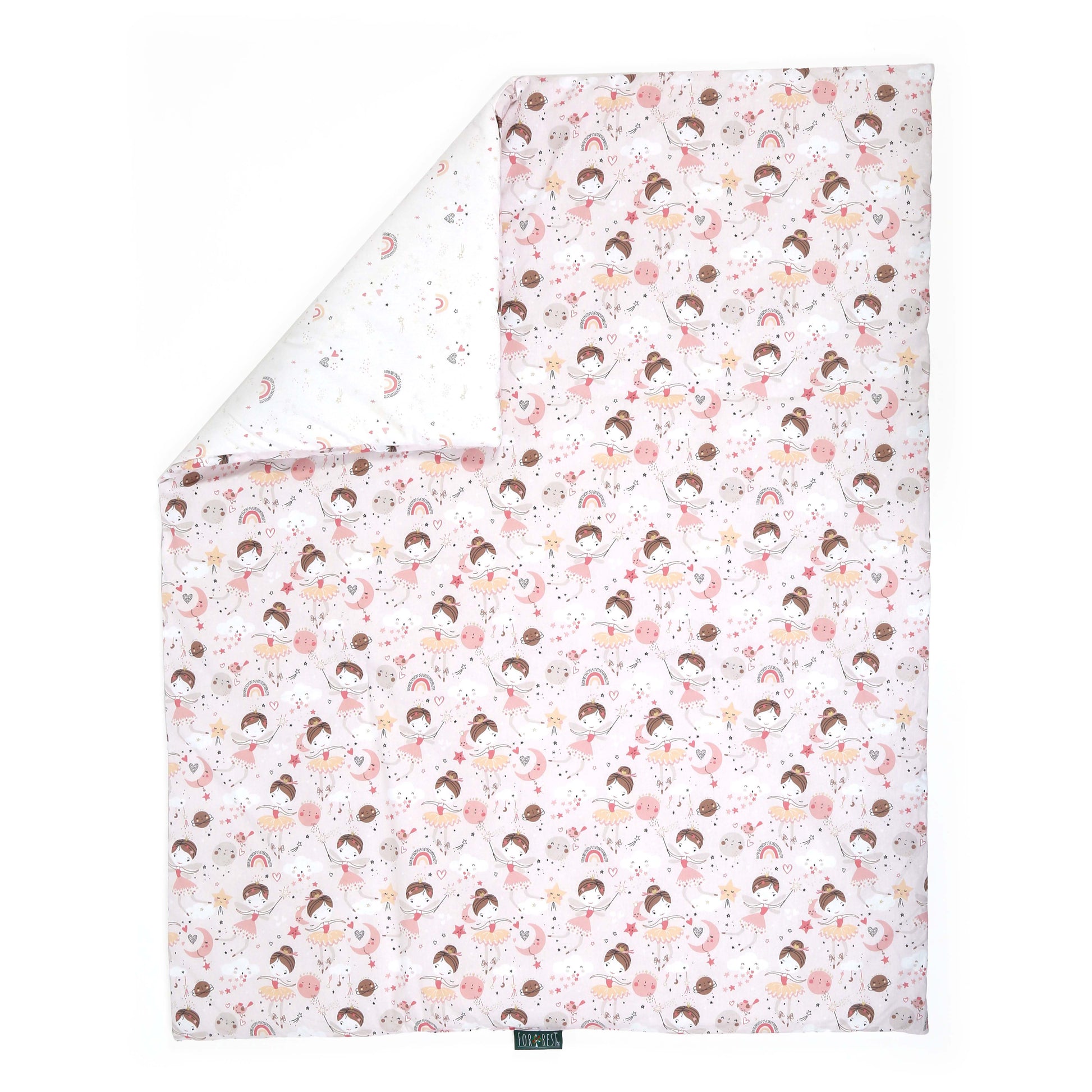3 Piece Reversible Organic Cotton Cot Bed Set in Fairy