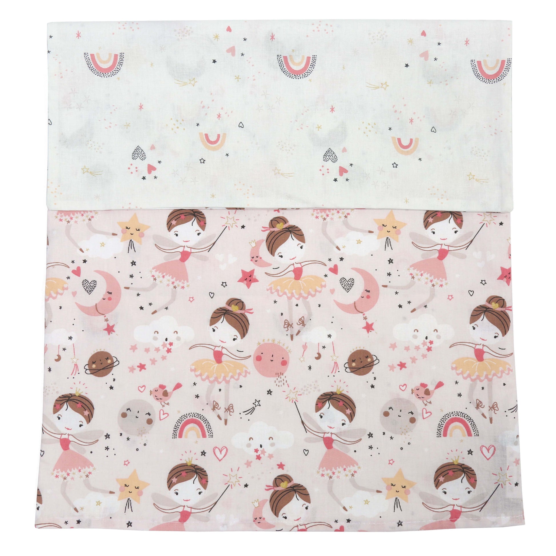 3 Piece Reversible Organic Cotton Cot Bed Set in Fairy