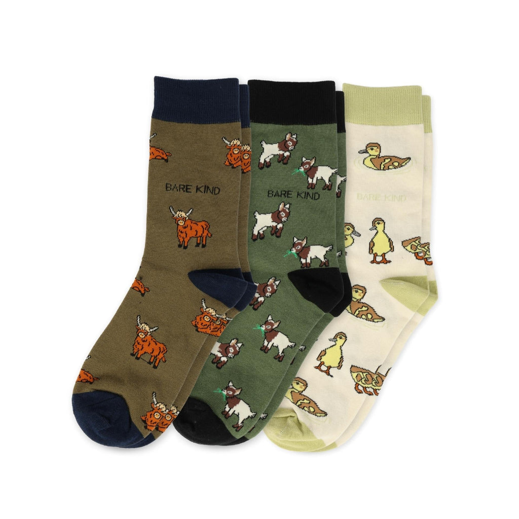 Farm Animals Bundle of 3 Bamboo Socks