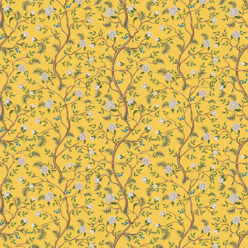 Asian Tree Wallpaper with Blue Birds