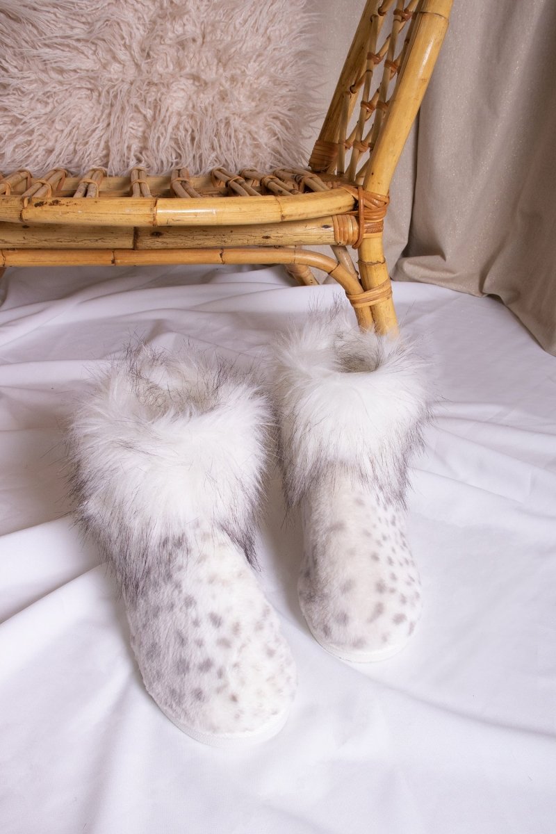 Fern Slippers in Snow Leopard